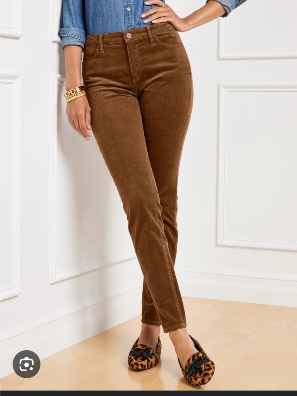 Democracy Chestnut Brown Corduroy Ankle pants